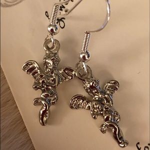 Angel Earrings in Silver Angels Protecting Us